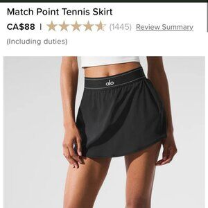 Alo Match Point Skirt – XS/S – Black – Excellent Condition